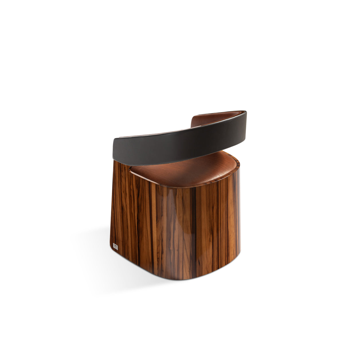 A side back view of the Continuum chair by Bentley Home in color liquid ambar