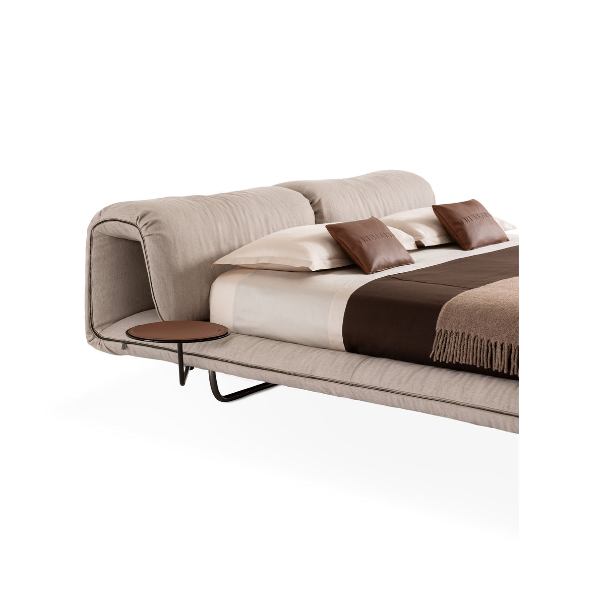 Trussardi Casa - Levre leather bed with bedside tables angle image