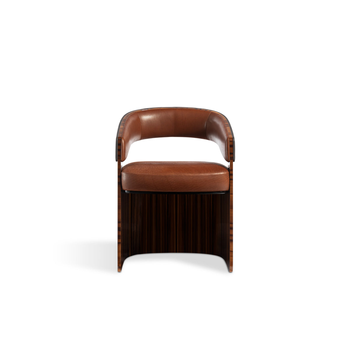 Continuum chair front image by Bentley Home in color liquid ambar