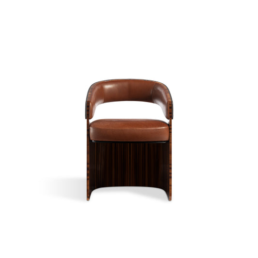 Continuum chair front image by Bentley Home in color liquid ambar