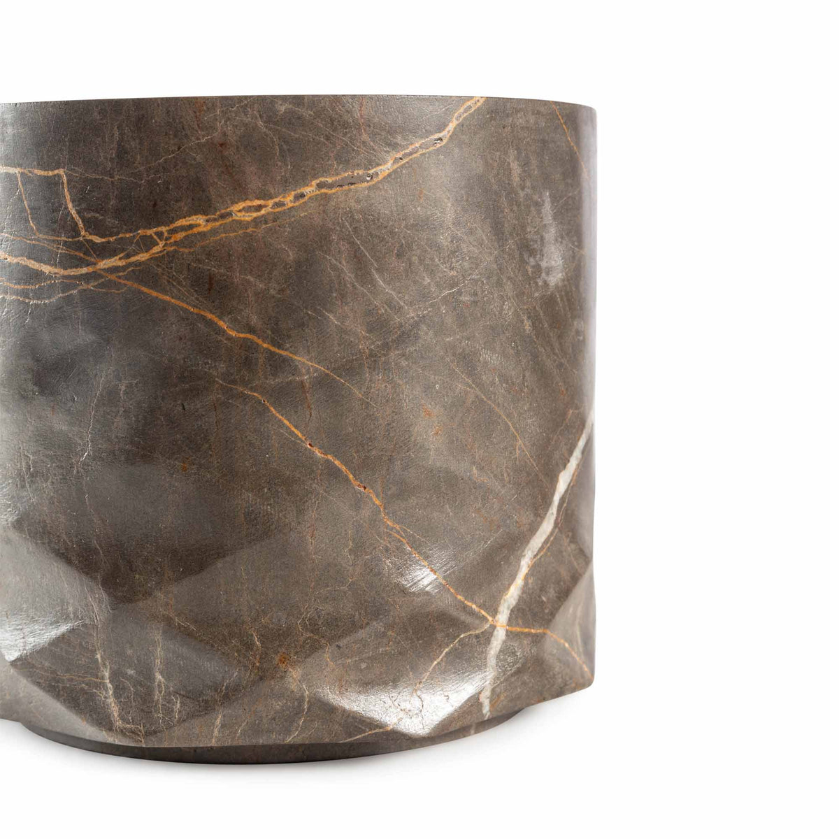 Bentley Home Eton marble vase bronze detail