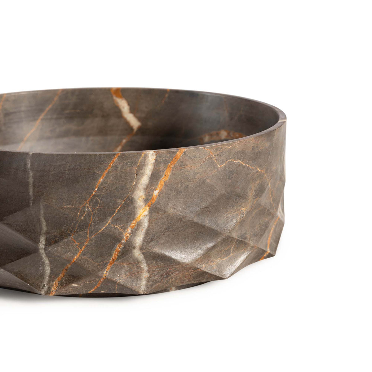 Bentley Home Eton marble vase bronze detail