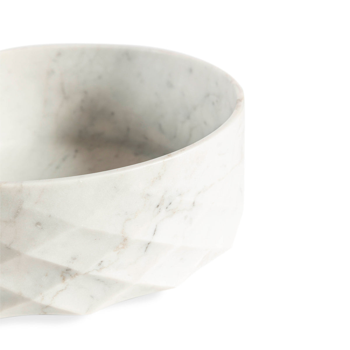 Bentley Home Eton marble vases Carrara white detail