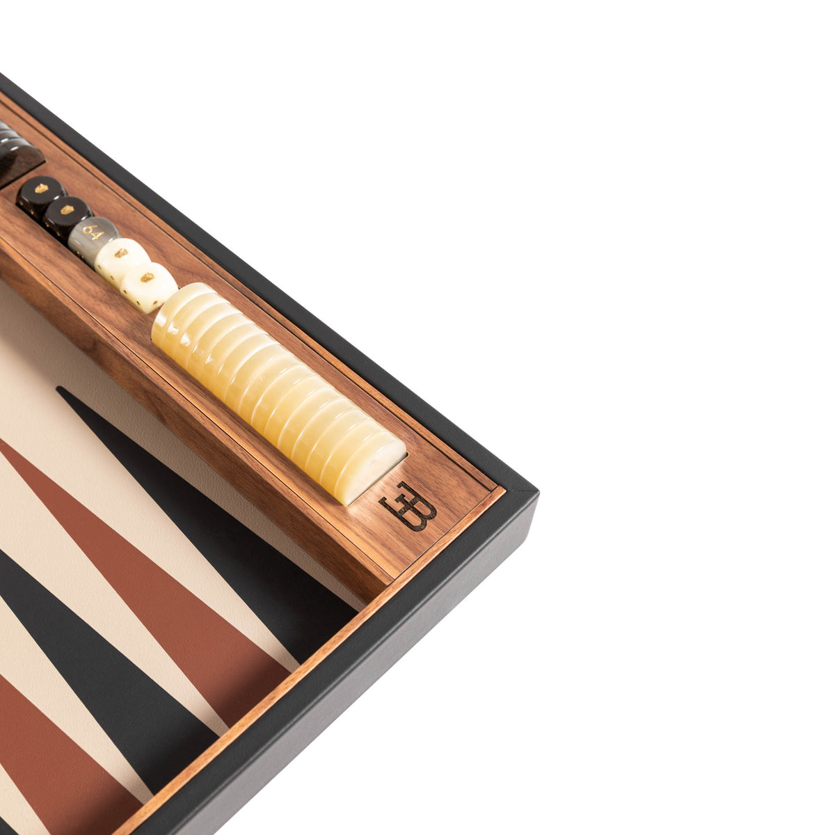 Bugatti Home - Solid Black Grand Royal Backgammon Board Game_detail picture