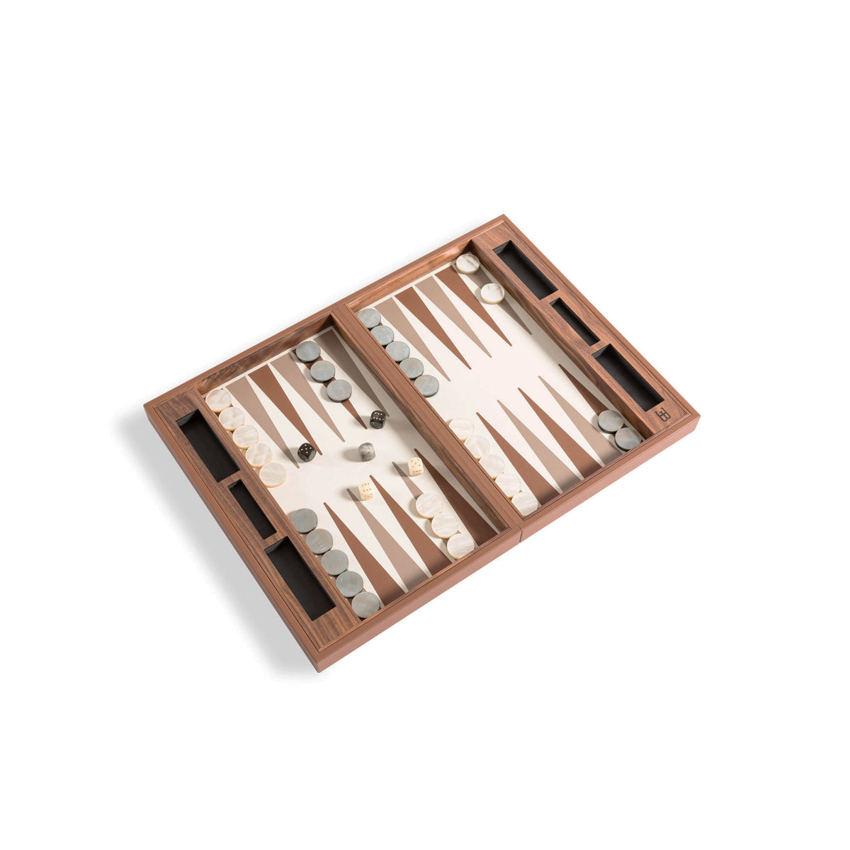 Bugatti Home - Tobacco Grand Royal Backgammon Board Game with pieces