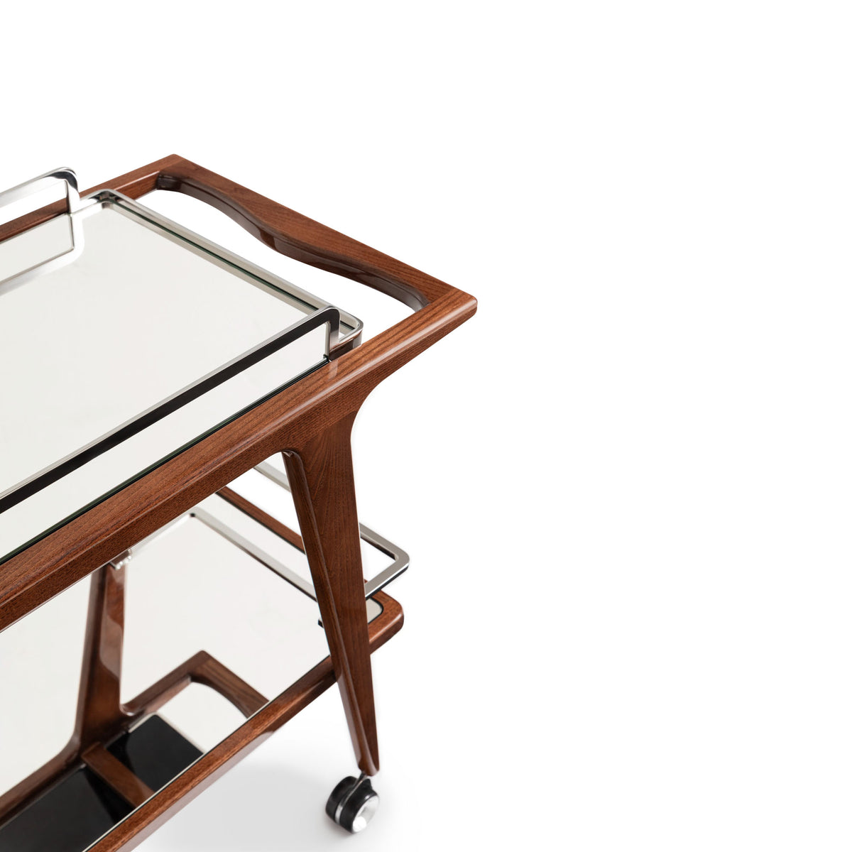Details of the Dolce&Gabbana Casa Caronte trolley with mirrorred shelves