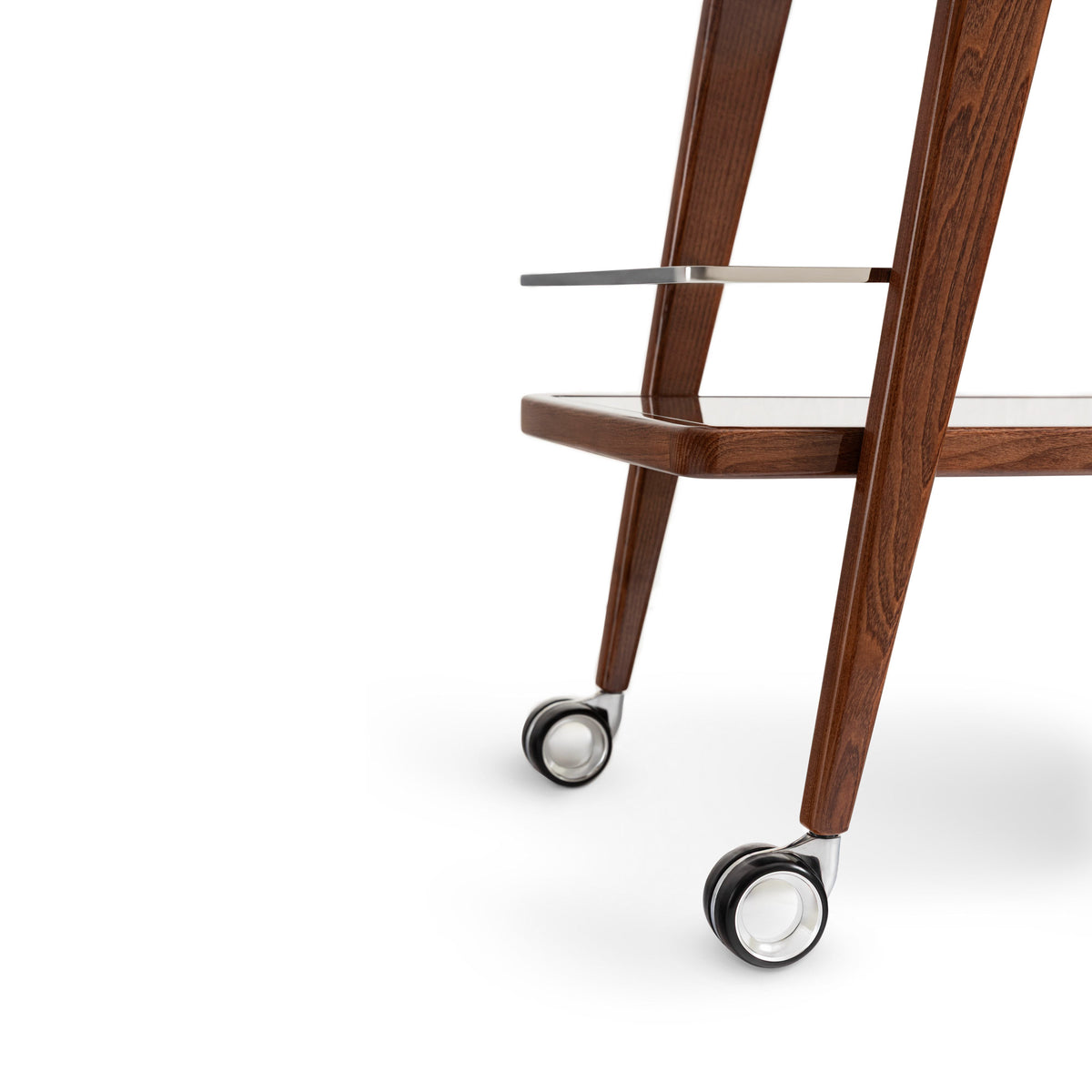 Detail of the Dolce&Gabbana Casa Caronte trolley with mirrorred shelves