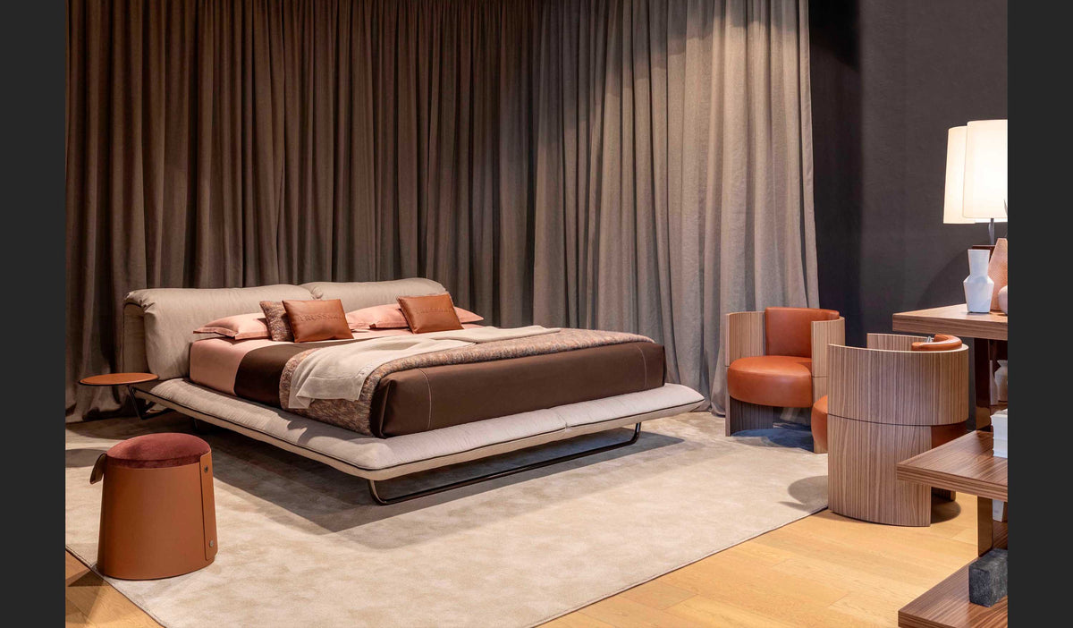 Trussardi Casa - Levre leather bed with Mono armchairs