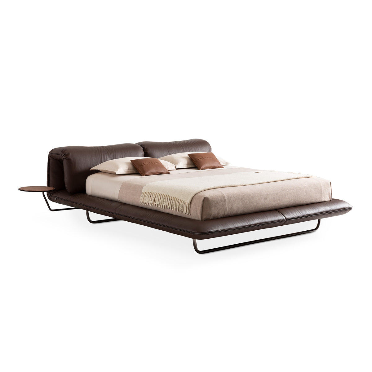 Trussardi Casa - Levre leather bed with bedside tables angle image