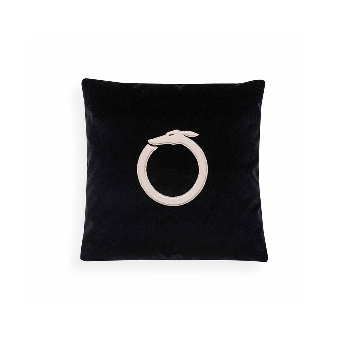 Trussardi Casa - Oroboro Logo Cushion_tcs37-40-cotton