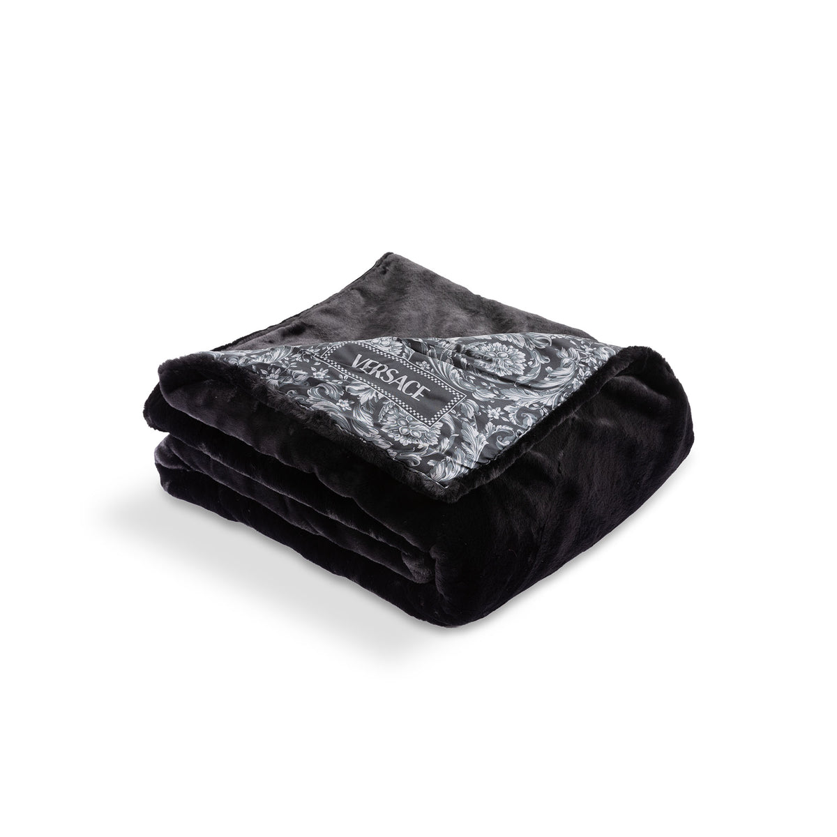 Barocco Silk Faux Fur plaid