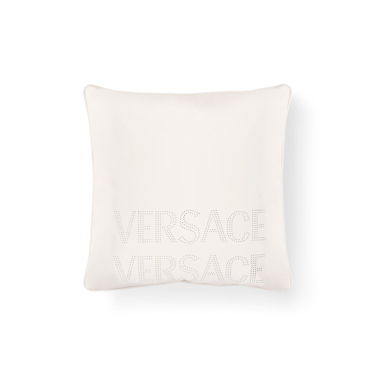 White pillow with logo by Versace Home_Back image