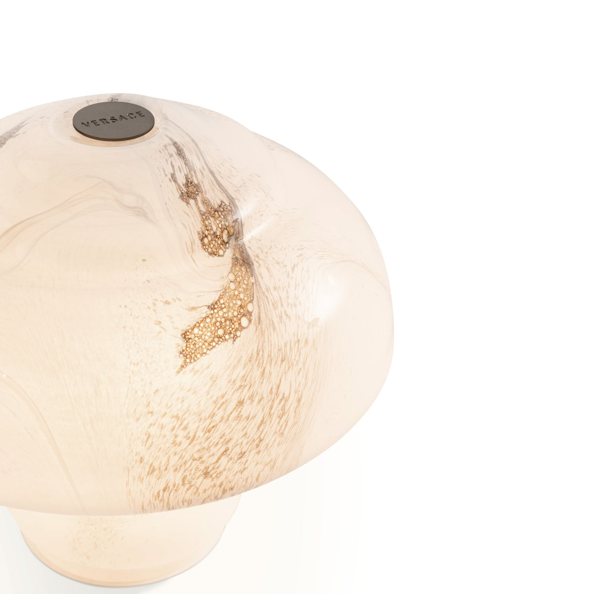 Detail of the Medusa Euphoria with light on by Versace Home
